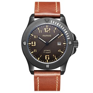Parnis 44mm Top Luxury Brand Automatic Watch PVD Case 21 Jewels Movement Luminous Military Mens Watch PAR83004