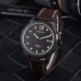 Parnis 44mm Military Watch Men Automatic Wristwatch Sapphire Auto Date Brown Genuine Leather Watchband Mens Mechanical Watch PAR83005