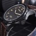 Parnis 44mm Military Watch Men Automatic Wristwatch Sapphire Auto Date Brown Genuine Leather Watchband Mens Mechanical Watch PAR83005