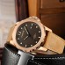 Parnis 44mm Military Watch Men Automatic Wristwatch Sapphire Auto Date Brown Genuine Leather Watchband Mens Mechanical Watch PAR83006