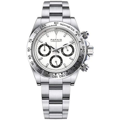 Parnis Commender Seriers Luminous Mens Stainless Steel Watchband Military Sport Chronograph Quartz Watch Wrist Watches PAR01003 Parnis Commender Seriers Luminous Mens Stainless Steel Watchband Military Sport Chronograph Quartz Watch Wrist Watches PAR01003