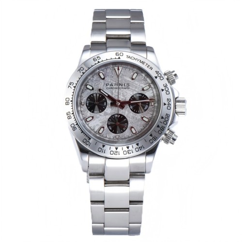 Parnis 39mm Silver Case Quartz Chronograph Sapphire Crystal Men's Stainless Steel Watches Japan Movement 2021 With Box Gift PAR01006 Parnis 39mm Silver Case Quartz Chronograph Sapphire Crystal Men's Stainless Steel Watches Japan Movement 2021 With Box Gift PAR01006