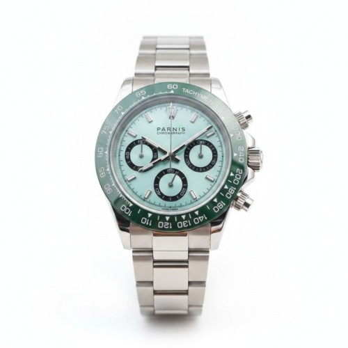 Parnis 39mm Quartz Men Watches Chronograph Green Bezel Green Dial Sapphire Crystal Luminous Men's Wrist Watch PAR01009 Parnis 39mm Quartz Men Watches Chronograph Green Bezel Green Dial Sapphire Crystal Luminous Men's Wrist Watch PAR01009