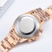 Parnis 39MM Black Dial Mens Waterproof Watch Stainless Steel Strap Auto Date Chronograph Men's Quartz Watches heren horloge PAR01012