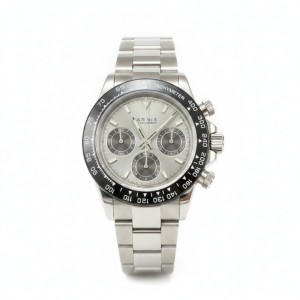 Parnis 39mm Gray Dial Quartz Men Watches Chronograph Sapphire Crystal Stainless Steel Band Luminous Men's Wrist Watch PAR01014