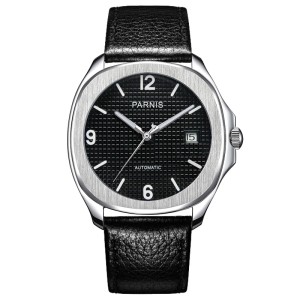 Parnis Black Dial Japan Automatic Stainless Steel Case Sapphire Crystal Mechanical Mens Watch PAR03006