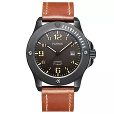 Parnis 44mm Top Luxury Brand Automatic Watch PVD Case 21 Jewels Movement Luminous Military Mens Watch PAR83004