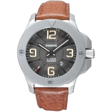 Parnis 47mm Military Japan Automatic Mechanical Watches Luxury Sapphire Crystal Leather Band Casual Mens Watch PAR83001