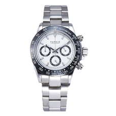 Parnis 39mm Dial Quartz Chronograph Top Brand Luxury Pilot Business Waterproof Sapphire Crystal Men's Watch Relogio Masculino PAR01007
