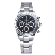 Parnis 39mm Dial Watches Men Quartz Pilot Chronograph Luxury Business Sapphire Crystal Watch Relogio Masculino 2021 With Box PAR01011