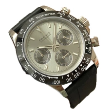 Parnis 39mm Gray Dial Quartz Men Watches Chronograph Sapphire Crystal Stainless Steel Band Luminous Mens Wrist Watch PAR01015