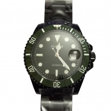 Parnis 40mm Mixed Olives Dial Ceramic Bezel PVD Automatic Watch Sapphire Glass Stainless Steel Mens Watch PAR96005V
