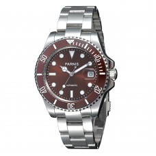 Parnis 40mm Coffee Dial Sapphire Crystal Japan Automatic Movment Mens Watch PAR96009