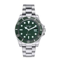 Parnis 40mm Green Dial Automatic Mechanical Watch Green Ceramic Bezel Mens Watch PAR96017