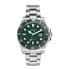 Parnis 40mm Green Dial Automatic Mechanical Watch Green Ceramic Bezel Mens Watch PAR96017