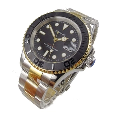 Parnis 41mm Black Dial Brush Ceramic Bezel 21 Jewels Japan Automatic Movement Men's Watch PAR96018