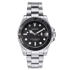 Parnis 41mm Ceramic Bezel 50M Waterproof Sapphire Crystal 21 Jewels Japan Automatic Movement Mens Watch PAR96021