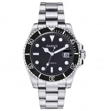 Parnis 40mm Japan Automatic Mechanical Men Watch Calendar Stainless Steel Sapphire Crystal Mens Watches PAR96022