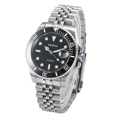 Parnis 40mm Mechanical Automatic Mens Watch Stainless Steel Bracelet Miyota 8215 Movement Calendar Men Watches with box gift PAR96034