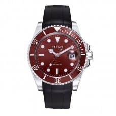 Parnis 40mm Ceramic Automatic Watch Men Top Brand Luxury Mens Sports Watches Rubber Luminous 30M Swiming Waterproof PAR96036