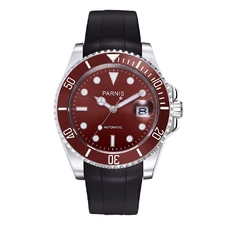 Parnis 40mm Ceramic Automatic Watch Men Top Brand Luxury Mens Sports Watches Rubber Luminous 30M Swiming Waterproof PAR96036
