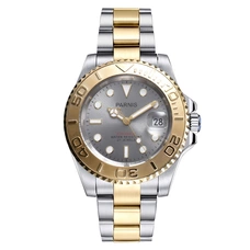 Parnis 40mm Silver Case Watches Man Rotate Automatic Watch Folding Clasp Bracelet Calendar 2021 Man Gift Clock Ttop Luxury Brand PAR96037