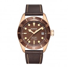 Parnis 41mm Mechanical Watches Luxury Brand Mens Watch 21 Jewel Miyota Movement Leather/Steel StrapPA6050-A Gifts for Men PAR96045
