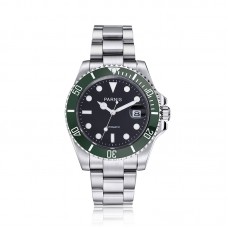 Parnis 40mm Mens Mechanical Watch Watch  Automatic Watch Men Black Rubber Strap Stainless Steel Auto Date Sapphire Crystal PAR96046