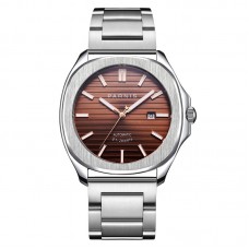 Parnis 42mm Brown Dial Stainless Steel Case Mechanical Automatic Japan Auto Date Movement Mens Watch PAR03005