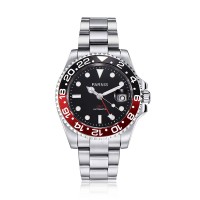 Parnis 40mm Sapphire Glass Red Hand GMT Master Red And Black Bezel Mens Automatic Watch PAR93004G