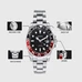 Parnis 40mm Sapphire Glass Red Hand GMT Master Red And Black Bezel Mens Automatic Watch PAR93004G