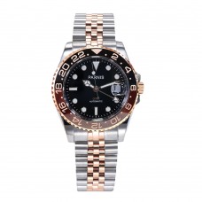 Parnis 40mm Case Automatic Mechanical Men's Watches GMT Sapphire Crystal Jubilee Bracelet Calendar Men Wristwatch PAR93009G