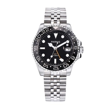 Parnis 40mm Mechanical GMT Sapphire Crystal Man Watch Automatic Calendar Mens Watch PAR93011G