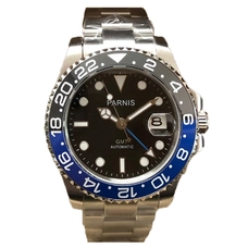 Parnis 40mm Black Blue Bezel Mechanical GMT Sapphire Crystal Man Diver Automatic Men's Watch PAR93015G