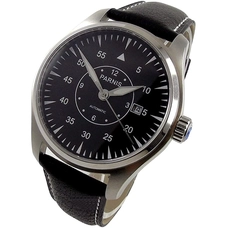 Parnis Black Dial Sapphire Glass Silver Stainless Steel case Case Japan Automatic Mens Watch PAR66002