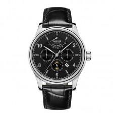 Parnis 43mm Automatic Watch Moon Phase Power Reserve Men Luxury Brand Top Japan Mechanical Winder Casual Mens Watch PAR66005