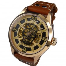 Parnis 43mm Sapphire Rose Gold Case Yellow Numbers Automatic Movement Mens Watch PAR89002