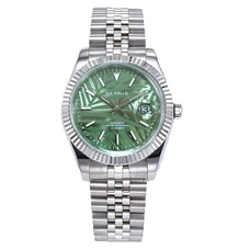 Parnis Green Personality Dial Men's Watches Calendar Japan 8215 Automatic Mechanical Men Wristwatch PAR98005