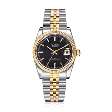 Parnis Top Luxury Brand Mechanical Watches Stainless Steel Bracelet Royal Series Gold Automatic Mens Watch PAR98006
