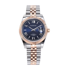 Parnis Blue Dial Men's Watches Calendar Japan Movement 21 Jewels Automatic Mechanical Mens Wristwatch PAR98009