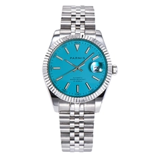 Parnis 39.5mm Blue Dial Calendar Japan Movement Automatic Mechanical Wristwatch Stainless Steel Bracelet Mens Watches PAR98021