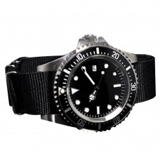 Parnis 40mm Black Dial Luminous Vintage Seaman Series Automatic Movement Fabric Strap Mens Watch PAR69003