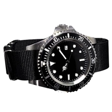 Parnis 40mm Black Dial Luminous Vintage Seaman Series Automatic Movement Fabric Strap Mens Watch PAR69003