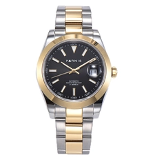 Parnis Black Dial Automatic Calendar 21 Jewels Mechanical Mens Watch PAR88004