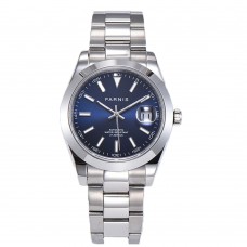 Parnis 39.5mm Blue Dial Japan Movement Automatic Mechanical Men Watch Calendar Man Clock Mens Watches PAR88016