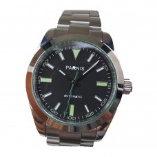Parnis 40mm Dial Mechanical Men Watch Sapphire Crystal Stainless Steel Band Japan Automatic Self-Wind Men's Watches PAR88018