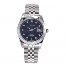Parnis 39.5mm Blue Dial Men's Watches Calendar Japan Movement Sapphire Crystal Automatic Mechanical Men Wristwatch PAR88028