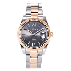Parnis 39.5mm Silver Dial Automatic Mechanical Watches Stainless Steel Strap Japan Movement Sapphire Glass Men's Watch PAR88030