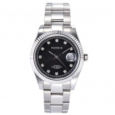 Parnis 39.5mm Black Dial Japan Movement Men's Watches Calendar Automatic Mechanical Men Wristwatch PAR88032