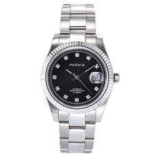 Parnis 39.5mm Black Dial Japan Movement Men's Watches Calendar Automatic Mechanical Men Wristwatch PAR88032